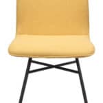Yellow Polyester Upholstered Dining Chair with Gold-Tipped Legs (Set of 2) 13 Yellow Polyester Upholstered Dining Chair with Gold-Tipped Legs (Set of 2)