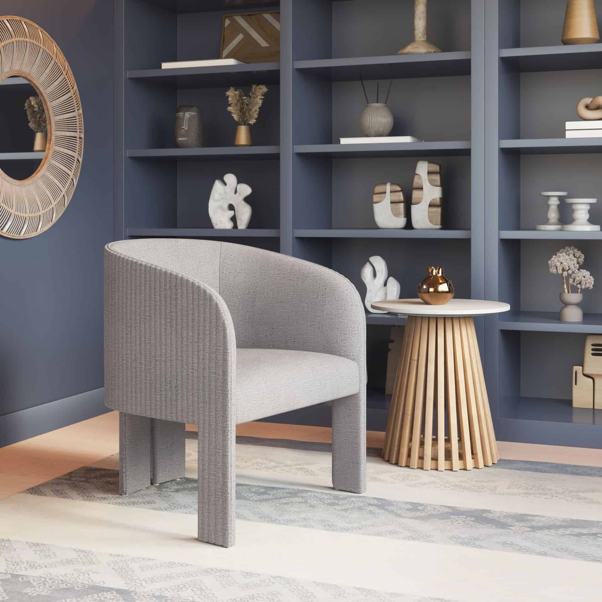 Slate Gray Modern Accent Chair with Armrest Support 1 Slate Gray Modern Accent Chair with Armrest Support