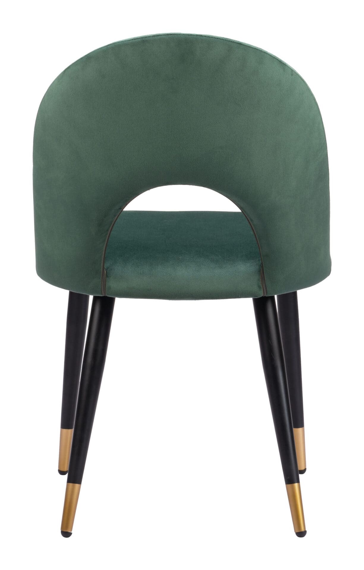 Modern Green Velvet Dining Chair with Steel Base (Set of 2) 6 Modern Green Velvet Dining Chair with Steel Base (Set of 2) - Image 6