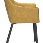 Yellow Mid-Century Modern Vinyl Armchair with Armrests (Set of 2) 13 Yellow Mid-Century Modern Vinyl Armchair with Armrests (Set of 2)