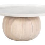 Round White and Natural Coffee Table with Minimalist Design 6 Round White and Natural Coffee Table with Minimalist Design