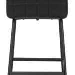 Black Vinyl Tufted Counter Stool with Steel Frame (Set of 2)