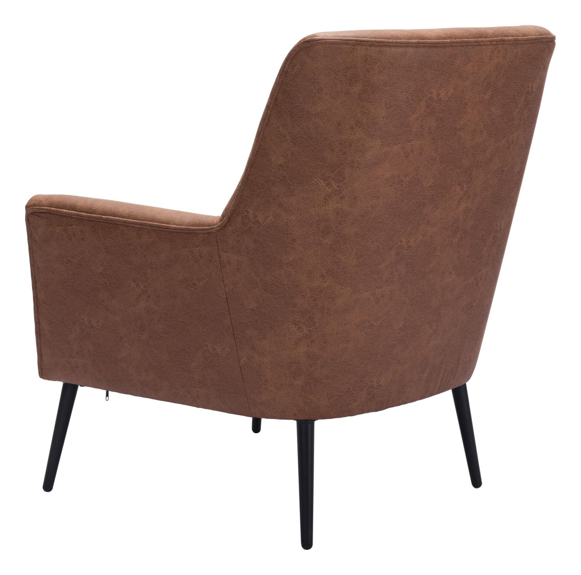 Vintage Brown Faux Leather Accent Chair with Steel Legs 6 Vintage Brown Faux Leather Accent Chair with Steel Legs - Image 6