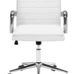 White Faux Leather Office Chair with Adjustable Height and Tilt Function 14 White Faux Leather Office Chair with Adjustable Height and Tilt Function