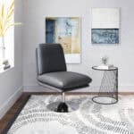 Modern Gray Swivel Chair with Chrome Base for Small Spaces