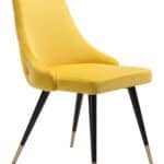 Yellow Velvet Tufted Side Chair with Brass Legs (Set of 2) 13 Yellow Velvet Tufted Side Chair with Brass Legs (Set of 2)