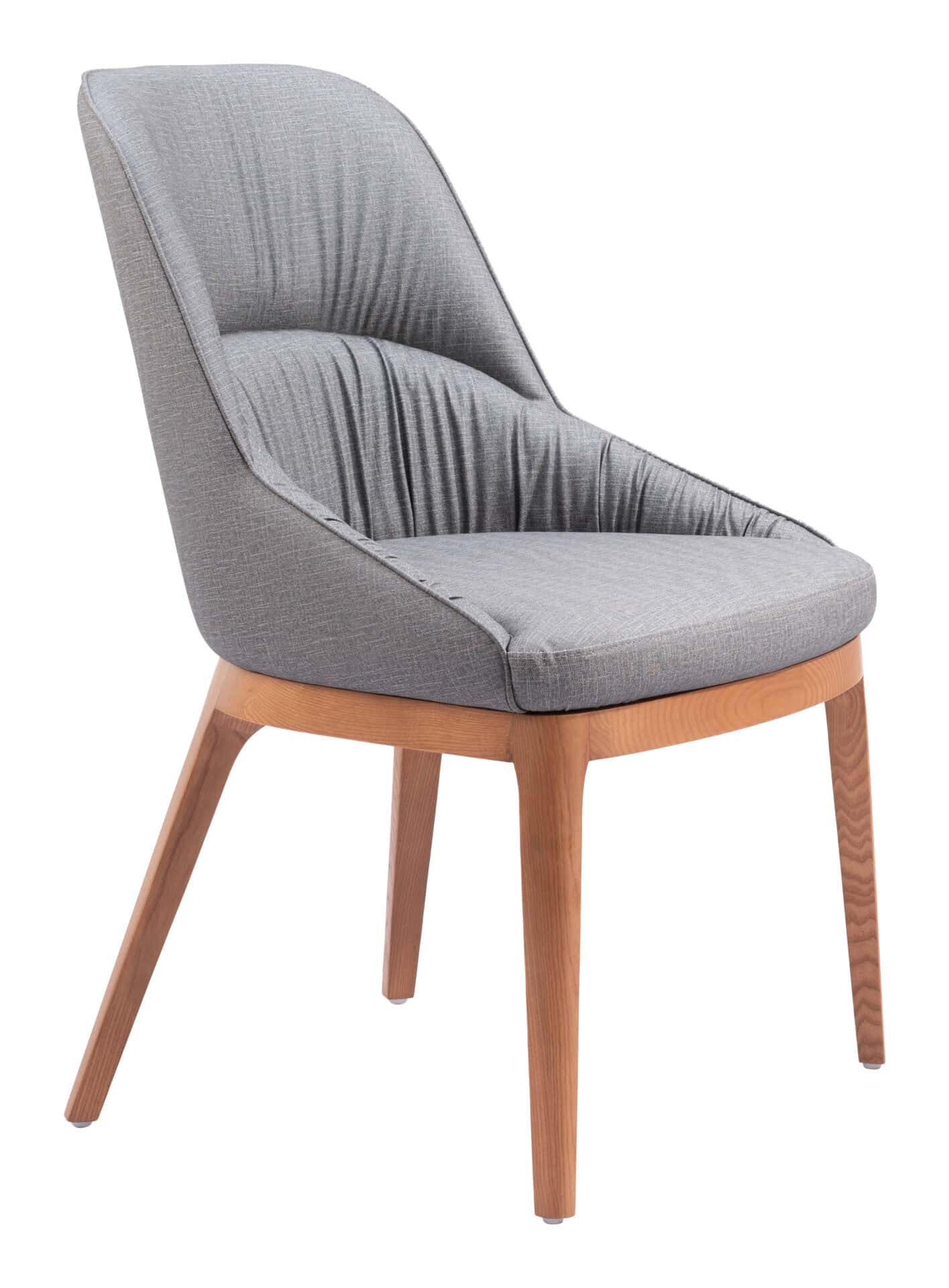 Slate Gray Dining Chairs with Ash Wood Legs (Set of 2) 1 Slate Gray Dining Chairs with Ash Wood Legs (Set of 2)