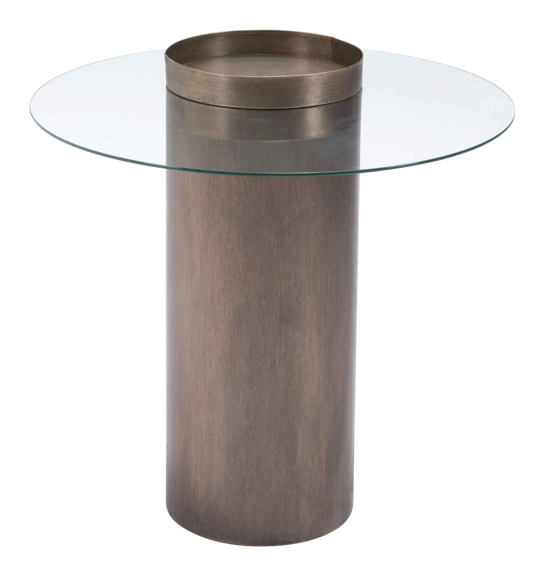 Oval Antique Bronze End Table with Glass Top 5 Oval Antique Bronze End Table with Glass Top - Image 5