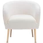 Beige Sherpa Accent Chair with Gold Legs and Armrests 10 Beige Sherpa Accent Chair with Gold Legs and Armrests