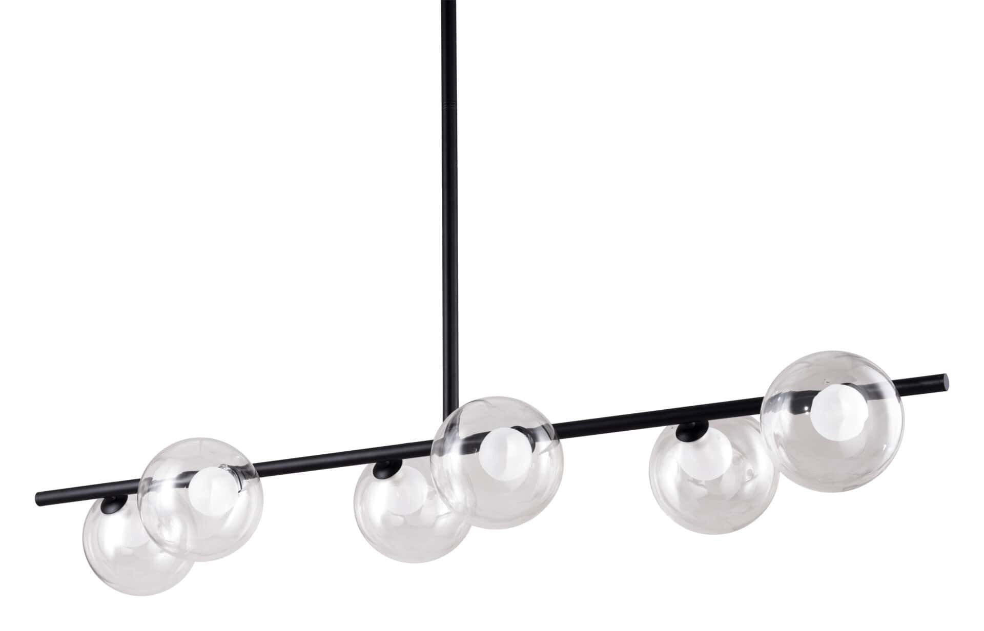 Matte Black Steel Ceiling Lamp with Clear Glass Shades (6 Bulbs) 10 Matte Black Steel Ceiling Lamp with Clear Glass Shades (6 Bulbs) - Image 10