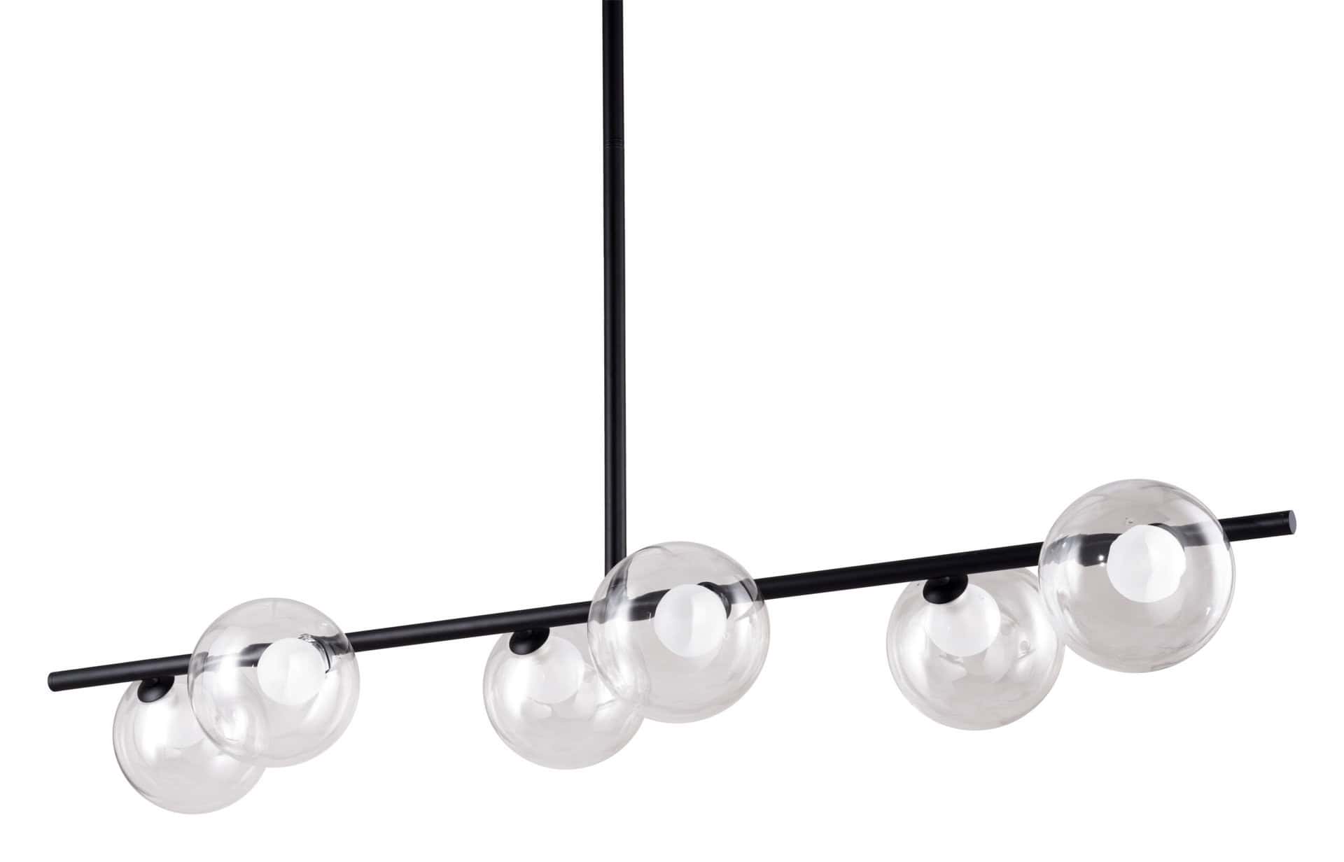 Matte Black Steel Ceiling Lamp with Clear Glass Shades (6 Bulbs) 20 Matte Black Steel Ceiling Lamp with Clear Glass Shades (6 Bulbs)