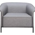 Slate Gray Vinyl Accent Chair with Steel Frame and Armrests 9 Slate Gray Vinyl Accent Chair with Steel Frame and Armrests
