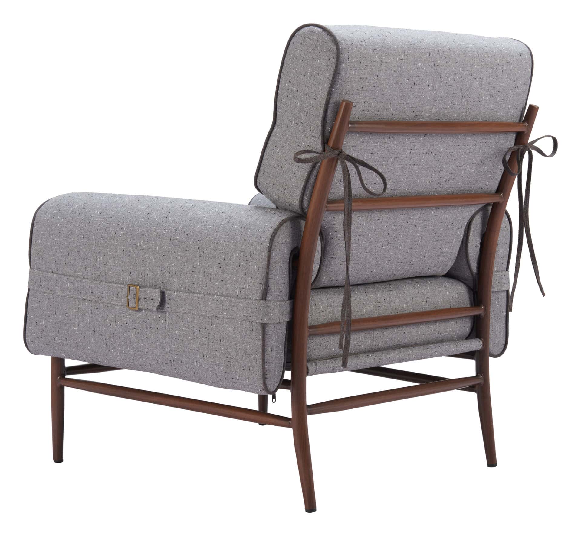 Gray Contemporary Accent Chair with Padded Armrests and Steel Frame 5 Gray Contemporary Accent Chair with Padded Armrests and Steel Frame - Image 5