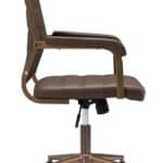 Espresso Faux Leather Office Chair with Adjustable Height and Tilt
