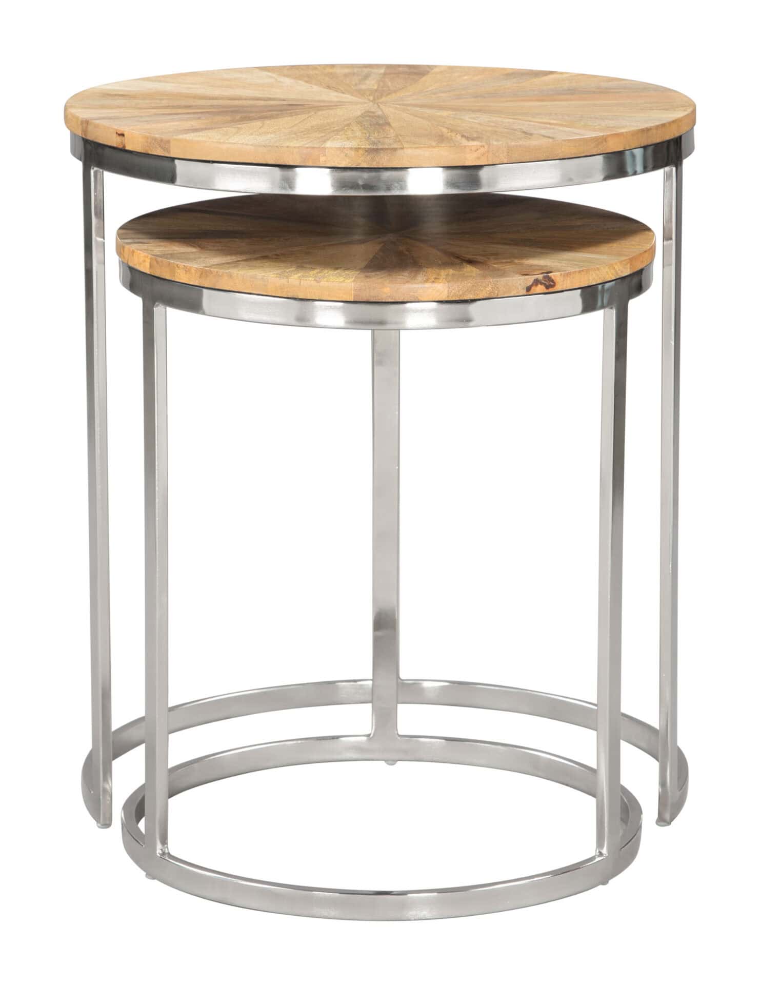Natural Acacia Wood Coffee and Side Table Set (Set of 2) 4 Natural Acacia Wood Coffee and Side Table Set (Set of 2) - Image 4