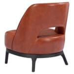 Brown Vinyl Accent Chair with Solid Wood Base and Rubber Feet 14 Brown Vinyl Accent Chair with Solid Wood Base and Rubber Feet