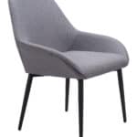 Gray Dining Chair with Armrests, Steel Frame, and Water-Resistant Fabric (Set of 2) 14 Gray Dining Chair with Armrests, Steel Frame, and Water-Resistant Fabric (Set of 2)