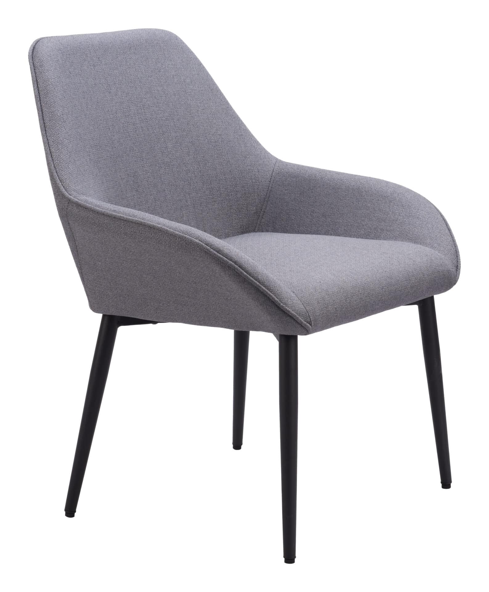 Gray Dining Chair with Armrests, Steel Frame, and Water-Resistant Fabric (Set of 2) 6 Gray Dining Chair with Armrests, Steel Frame, and Water-Resistant Fabric (Set of 2) - Image 6