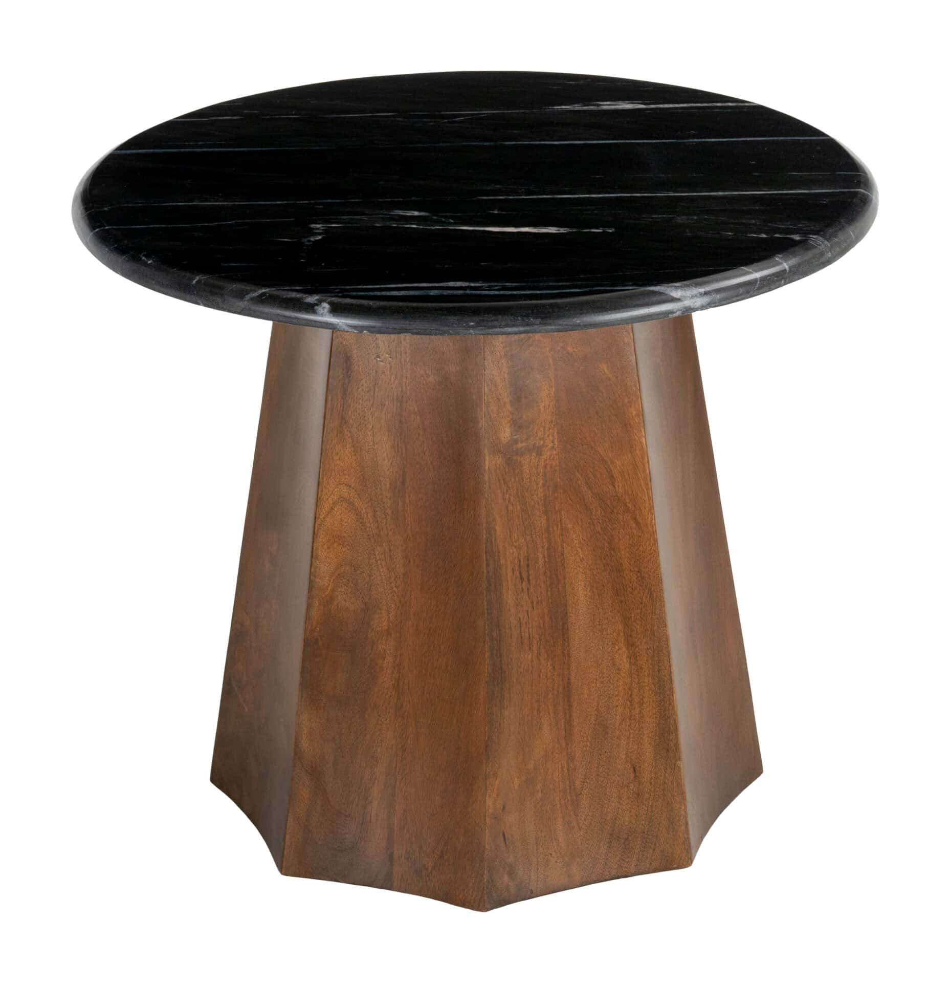 Marble Top Black and Brown Acacia Wood Accent Table 3 Marble Top Black and Brown Acacia Wood Accent Table - Image 3