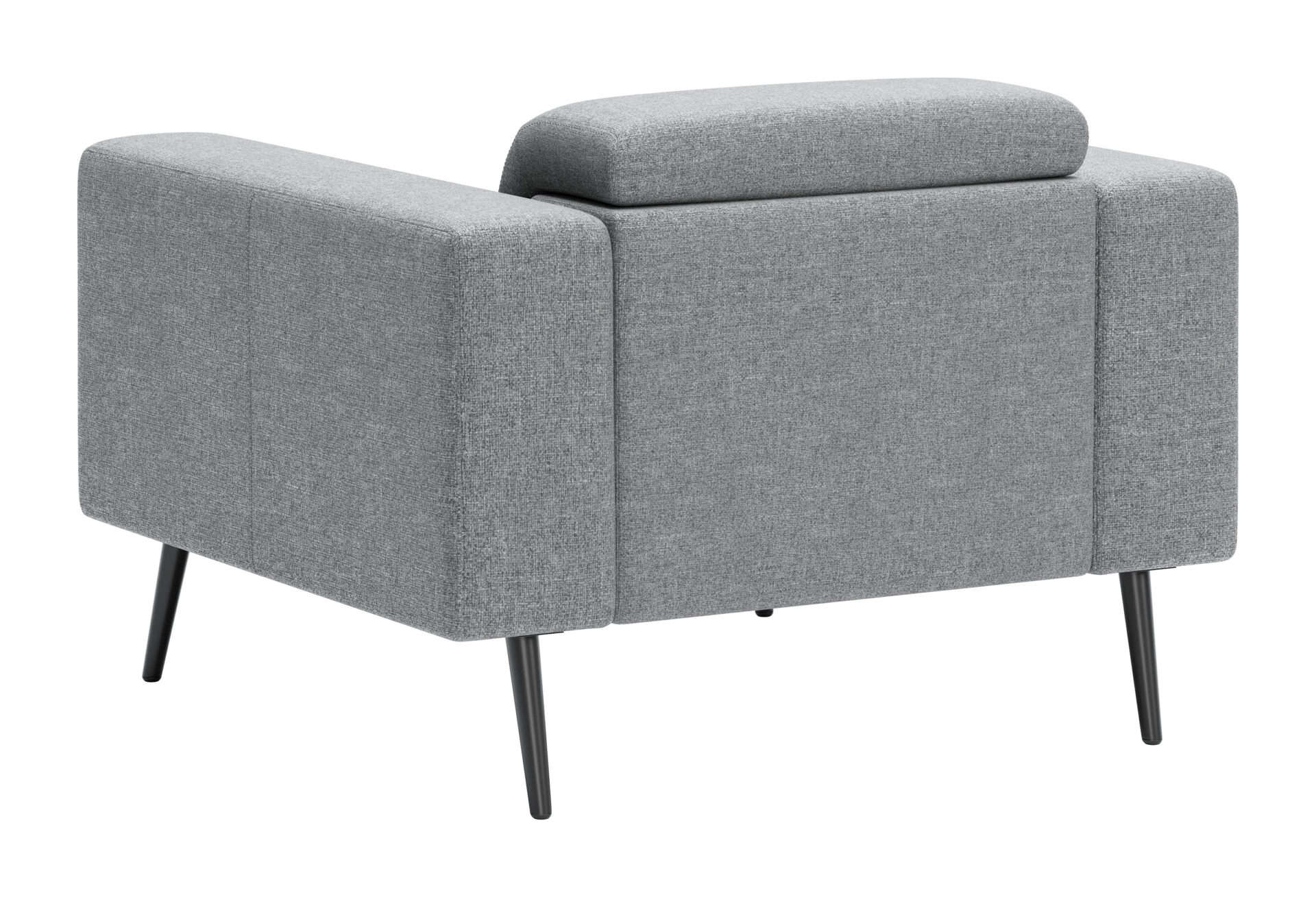Comfy Dark Gray Armchair with Wood Legs and Polyester Fabric 7 Comfy Dark Gray Armchair with Wood Legs and Polyester Fabric - Image 7
