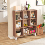 9-Cube Storage Shelf with Removable Shelves and Raised Feet