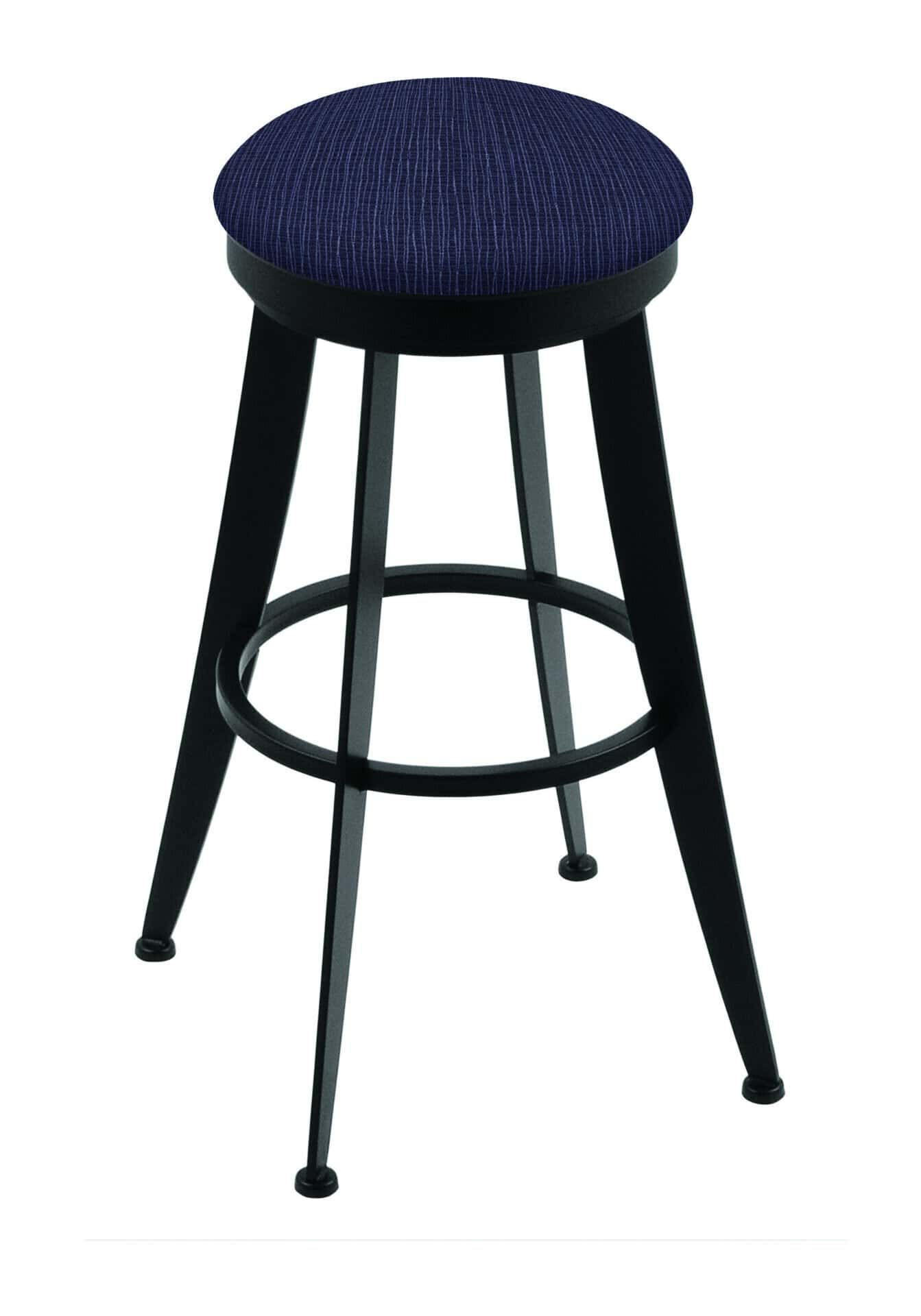 30-Inch Backless Bar Stool with Steel Frame, Black Wrinkle Finish, Graph Anchor Seat, and Tapered-Leg Base 1 30-Inch Backless Bar Stool with Steel Frame, Black Wrinkle Finish, Graph Anchor Seat, and Tapered-Leg Base