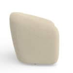 Ivory Cream Modern Swivel Accent Chair in Acacia and Polyester 9 Ivory Cream Modern Swivel Accent Chair in Acacia and Polyester