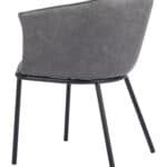 Modern Gray Dining Chair with Steel Frame and Faux Leather Upholstery 12 Modern Gray Dining Chair with Steel Frame and Faux Leather Upholstery