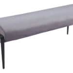 Modern Gray Velvet Bench with Steel Frame and Rubber Feet 9 Modern Gray Velvet Bench with Steel Frame and Rubber Feet