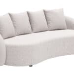 Beige Outdoor Sofa with Aluminum Frame and Weather Resistant Cushions