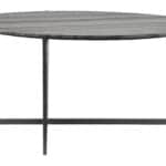 Modern Marble Top Coffee Table with Steel Base, Gray & Black
