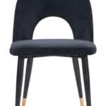 Modern Black Velvet Dining Chair with Steel Legs (Set of 2) 14 Modern Black Velvet Dining Chair with Steel Legs (Set of 2)