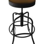 Adjustable Backless Bar Stool with Steel Frame, Black Wrinkle Finish, Canter Thatch Seat, and Screw Base 4 Adjustable Backless Bar Stool with Steel Frame, Black Wrinkle Finish, Canter Thatch Seat, and Screw Base