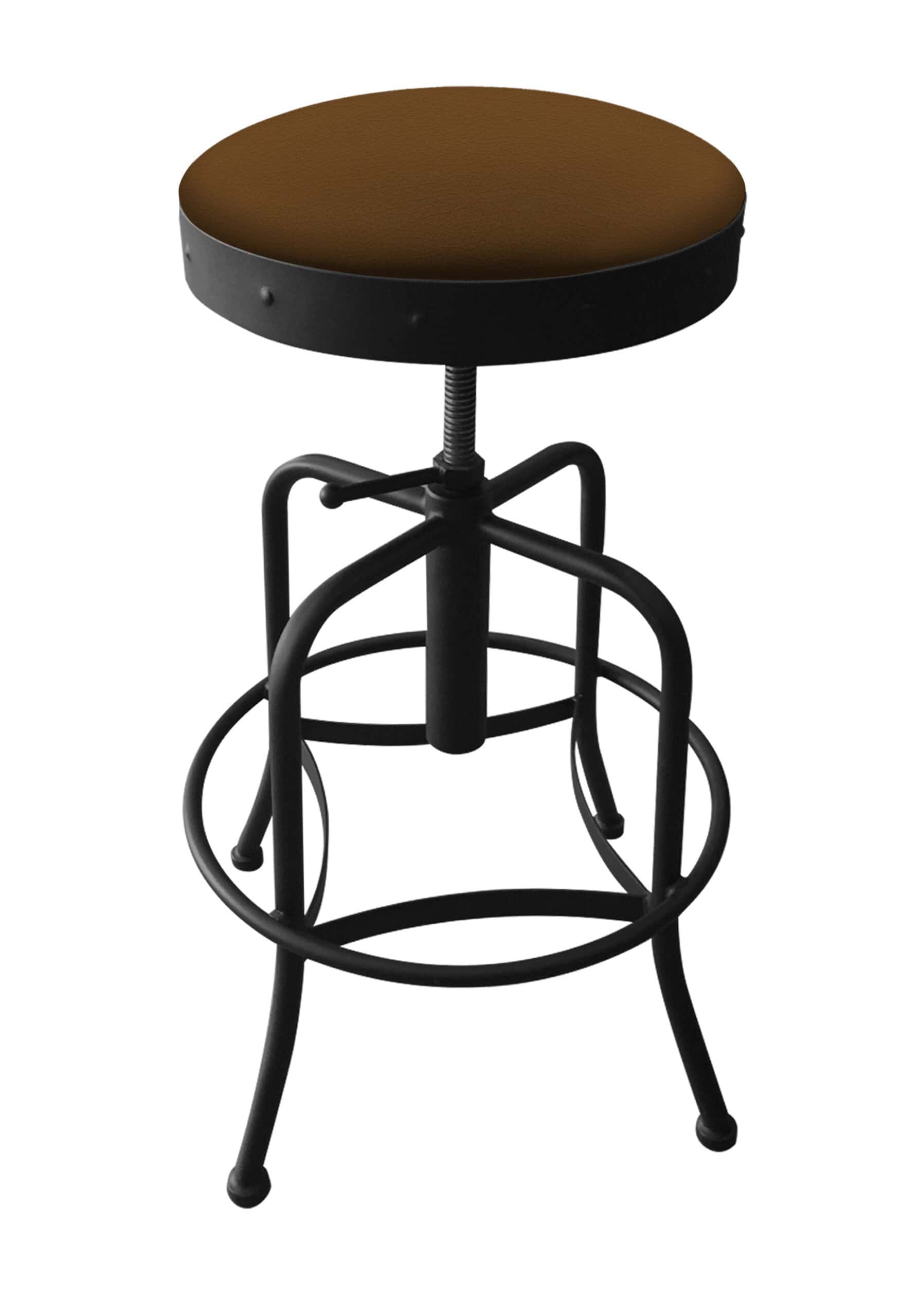 Adjustable Backless Bar Stool with Steel Frame, Black Wrinkle Finish, Canter Thatch Seat, and Screw Base 4 Adjustable Backless Bar Stool with Steel Frame, Black Wrinkle Finish, Canter Thatch Seat, and Screw Base