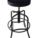 Adjustable Backless Bar Stool with Steel Frame, Black Wrinkle Finish, Canter Twilight Seat, and Screw Base 4 Adjustable Backless Bar Stool with Steel Frame, Black Wrinkle Finish, Canter Twilight Seat, and Screw Base