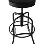 Adjustable Backless Bar Stool with Steel Frame, Black Wrinkle Finish, Canter Espresso Seat, and Screw Base 4 Adjustable Backless Bar Stool with Steel Frame, Black Wrinkle Finish, Canter Espresso Seat, and Screw Base