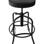 Adjustable Backless Bar Stool with Steel Frame, Black Wrinkle Finish, Canter Storm Seat, and Screw Base 4 Adjustable Backless Bar Stool with Steel Frame, Black Wrinkle Finish, Canter Storm Seat, and Screw Base