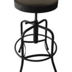 Adjustable Backless Bar Stool with Steel Frame, Black Wrinkle Finish, Canter Earth Seat, and Screw Base 4 Adjustable Backless Bar Stool with Steel Frame, Black Wrinkle Finish, Canter Earth Seat, and Screw Base