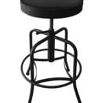 Adjustable Backless Bar Stool with Steel Frame, Black Wrinkle Finish, Canter Iron Seat, and Screw Base 4 Adjustable Backless Bar Stool with Steel Frame, Black Wrinkle Finish, Canter Iron Seat, and Screw Base