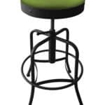 Adjustable Backless Bar Stool with Steel Frame, Black Wrinkle Finish, Canter Kiwi Green Seat, and Screw Base 4 Adjustable Backless Bar Stool with Steel Frame, Black Wrinkle Finish, Canter Kiwi Green Seat, and Screw Base