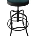 Adjustable Backless Bar Stool with Steel Frame, Black Wrinkle Finish, Graph Tidal Seat, and Screw Base