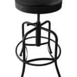 Adjustable Backless Bar Stool with Steel Frame, Black Wrinkle Finish, Black Vinyl Seat, and Screw Base 4 Adjustable Backless Bar Stool with Steel Frame, Black Wrinkle Finish, Black Vinyl Seat, and Screw Base