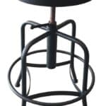 Adjustable Backless Bar Stool with Steel Frame, Black Wrinkle Finish, Dark Cherry Seat, and Screw Base 4 Adjustable Backless Bar Stool with Steel Frame, Black Wrinkle Finish, Dark Cherry Seat, and Screw Base