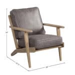 Modern Grey Faux Leather Lounge Chair with Rubberwood Frame 16 Modern Grey Faux Leather Lounge Chair with Rubberwood Frame