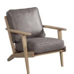 Modern Grey Faux Leather Lounge Chair with Rubberwood Frame 11 Modern Grey Faux Leather Lounge Chair with Rubberwood Frame