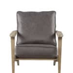 Modern Grey Faux Leather Lounge Chair with Rubberwood Frame 14 Modern Grey Faux Leather Lounge Chair with Rubberwood Frame