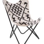 Boho Modern Accent Chair with Cotton Seat and Steel Frame 14 Boho Modern Accent Chair with Cotton Seat and Steel Frame