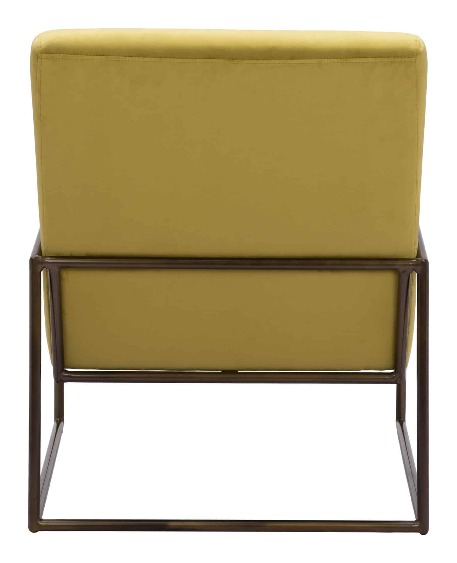 Olive Green Velvet Accent Chair with Steel Legs 5 Olive Green Velvet Accent Chair with Steel Legs - Image 5