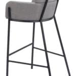 Gray Steel Barstool with Vinyl Upholstery and Armrest Support 14 Gray Steel Barstool with Vinyl Upholstery and Armrest Support