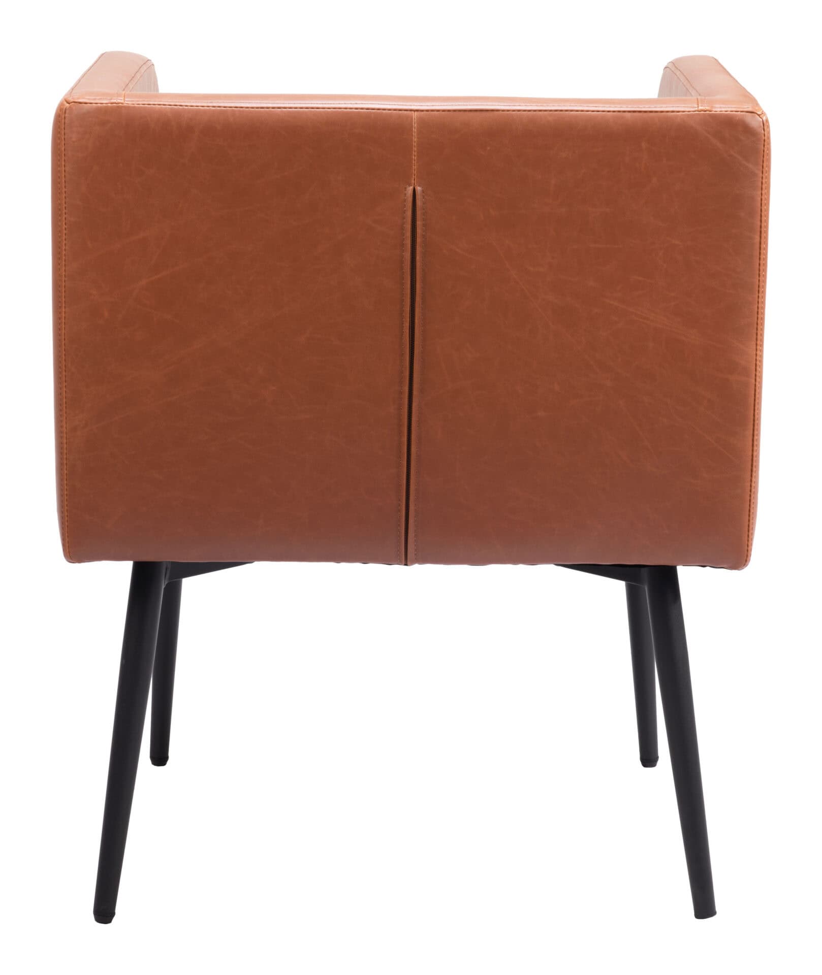 Modern Art Deco Style Faux Leather Dining Chair with Steel Frame 4 Modern Art Deco Style Faux Leather Dining Chair with Steel Frame - Image 4